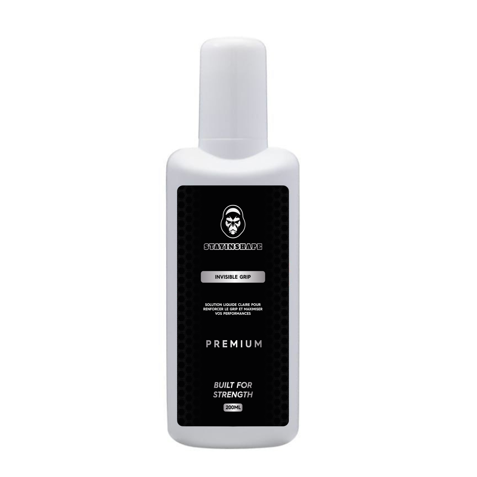 Bouteille de magnésie liquide invisible STAYINSHAPE – Invisible Grip, 200 ml, solution premium pour renforcer le grip, séchage rapide, zéro trace, idéale powerlifting et musculation